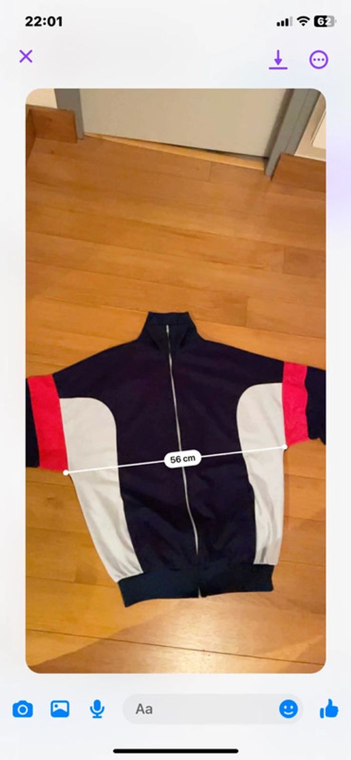 Veste / Track jacket vintage en velours , suédine - photo numéro 6