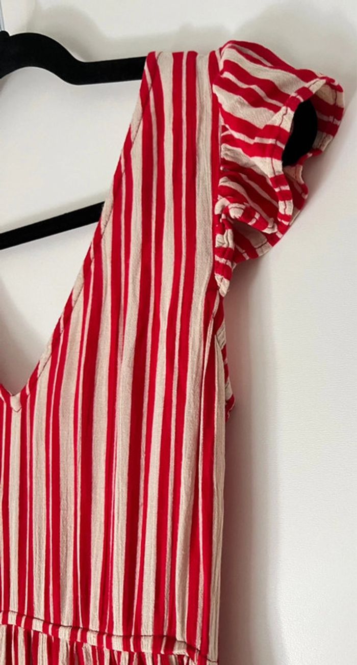 Robe longue imprimée rayures avec volant taille 36 - photo numéro 3