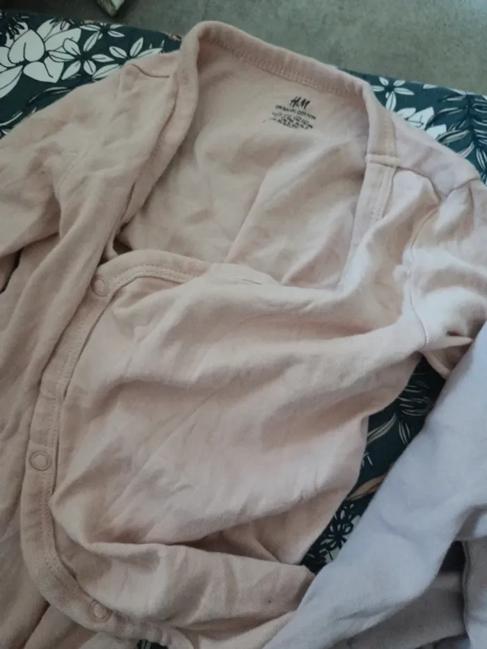 Lot de 3 bodies manches longues H&M 74cm rose et violet - photo numéro 4
