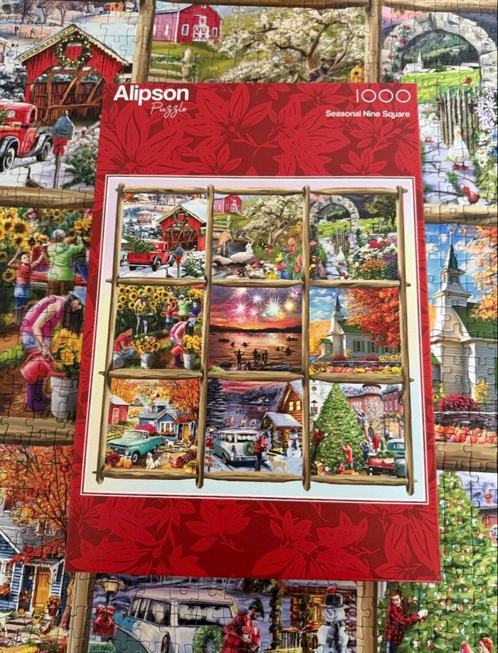 Puzzle complet de 1000 pièces très bon état 9 scènes des 4 différentes saisons