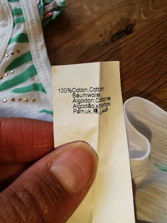 Lot 2 t shirts fille Absorba blanc/noir 100% coton - photo numéro 7