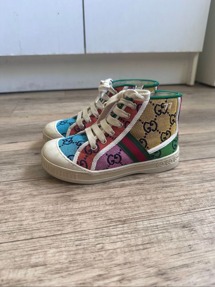 Baskets montante multicolore Gucci taille 26 fille - photo numéro 4