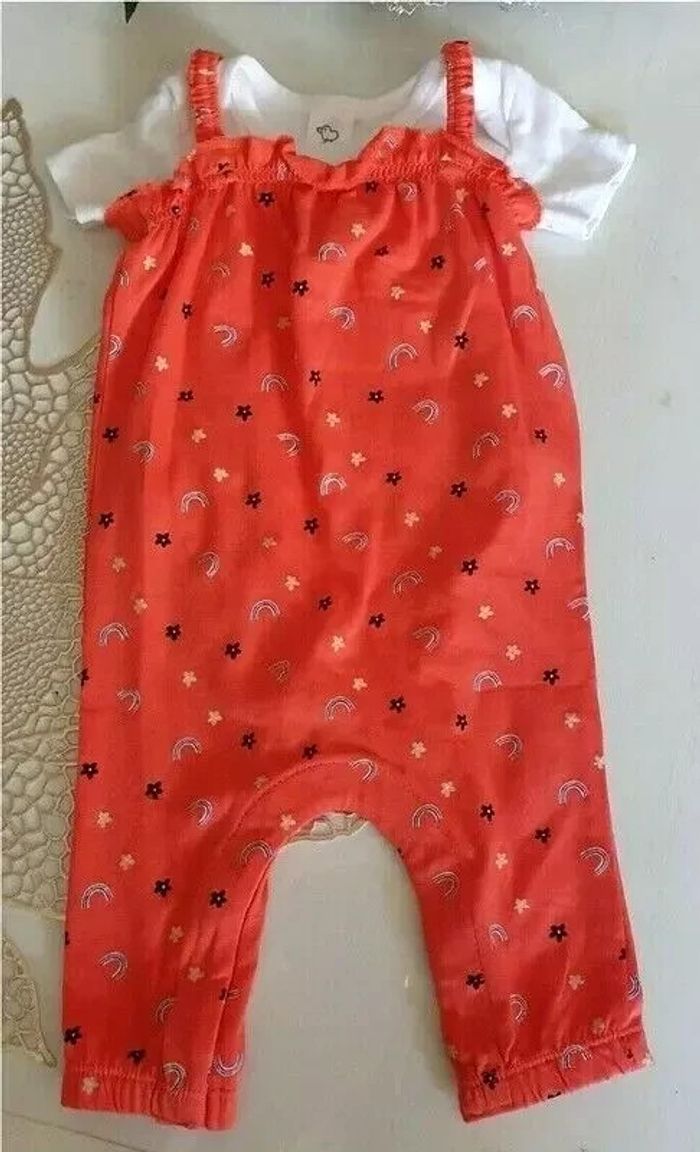 Ensemble salopette fille, Mes petits cailloux T: 3 mois/62 cm - photo numéro 3