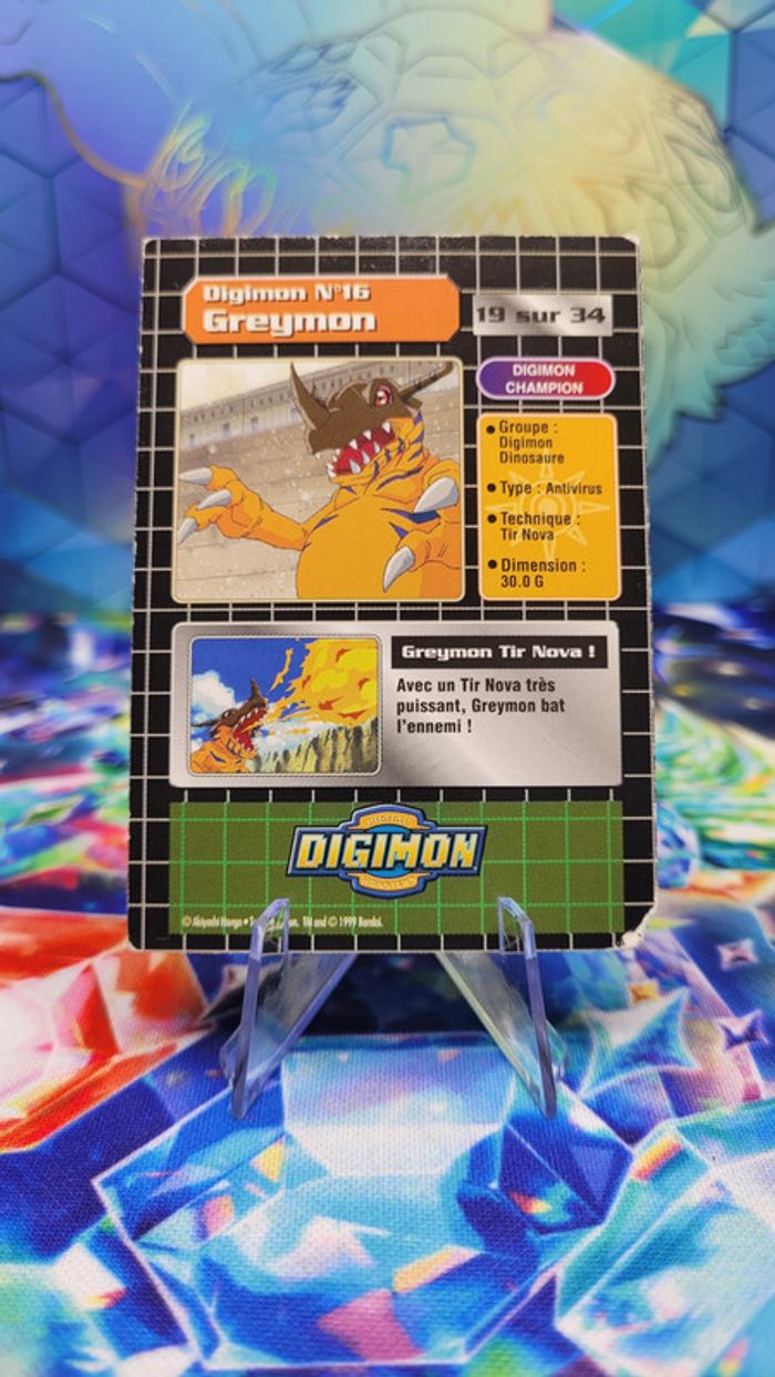 Carte Digimon Greymon 19/34 Édition Série TV - photo numéro 2