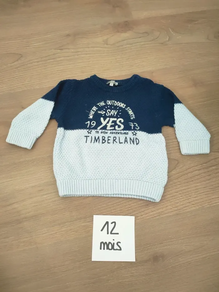 Pull timberland 12 mois garçon