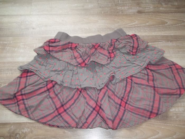 Jupe volantée taupe et rose DPAM (1) 6 ans/114 cm - photo numéro 2