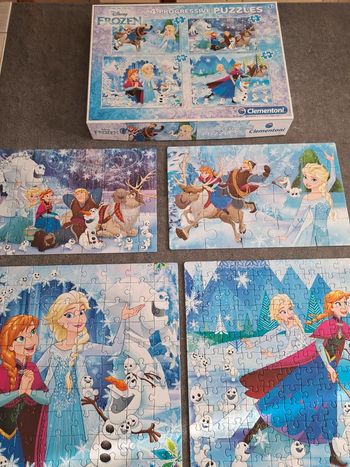 4 Puzzles reine des neige 20/60/100/180 pieces
