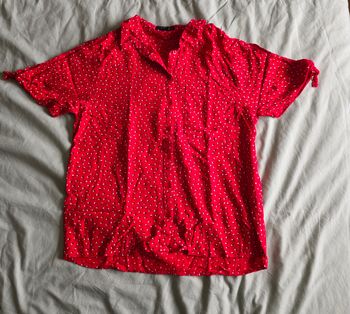 Jennyfer Chemise Viscose Rouge Pois S