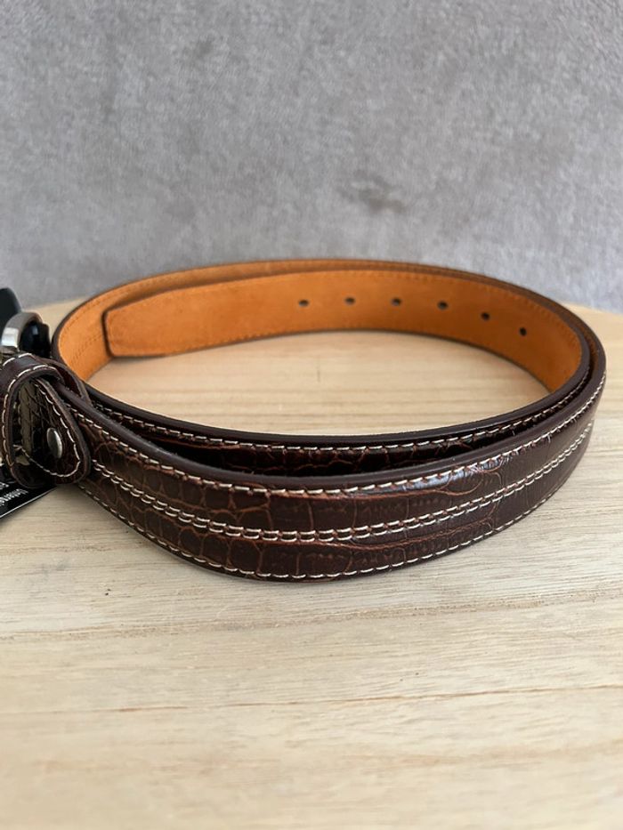 Ceinture en cuir marron taille 105 cm - photo numéro 2