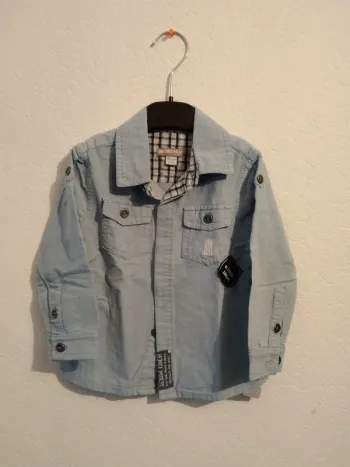 chemise bleue manches longues  orchestra garcon 18 mois 81cm