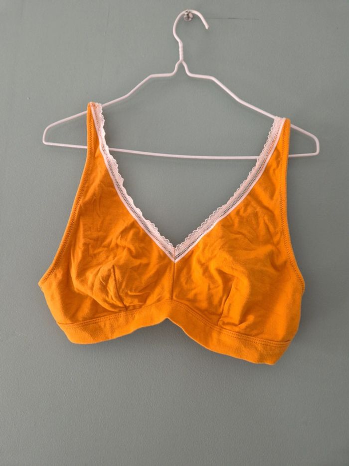 Bralette soutien gorge triangle jaune taille 40/42 kiabi