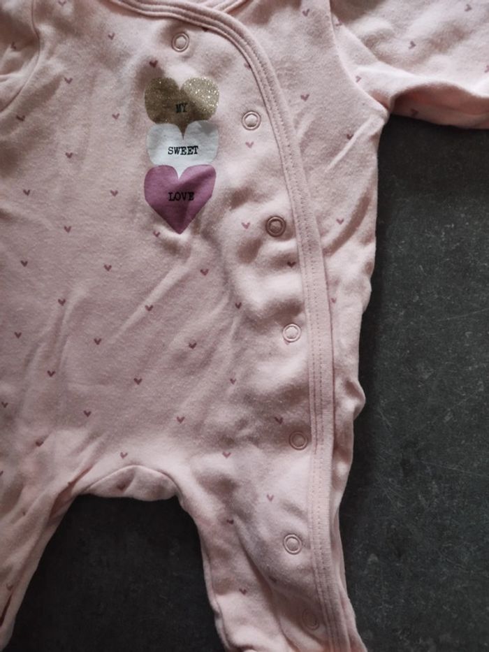 Pyjama léger coeurs 1 mois - photo numéro 3