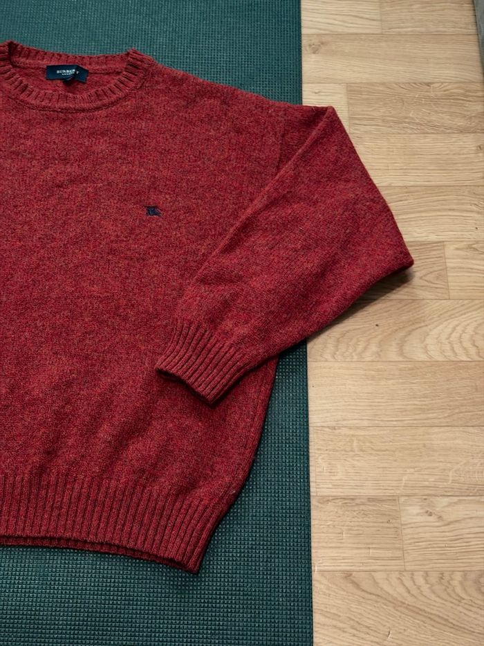 Pull Jersey Burberry London Taille S M Unisex Femme Homme Laine Rouge Bordeaux - photo numéro 9