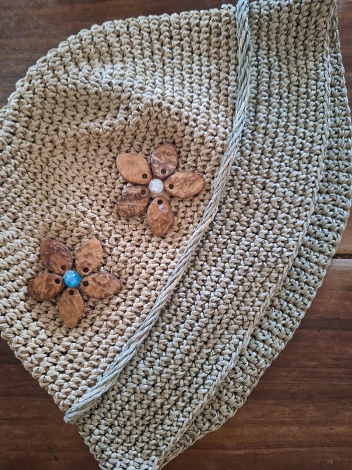 Chapeau fille vintage en rafia
