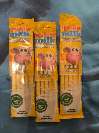 Lot de 3 paquets de paille à la vanille 