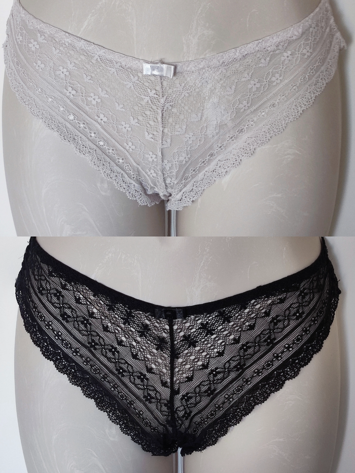 Lot 2 culottes  dentelle noir blanc - 38/M