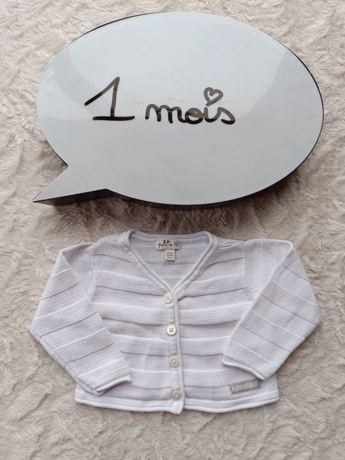 Gilet Fille 1 mois Grain de blé 100% coton