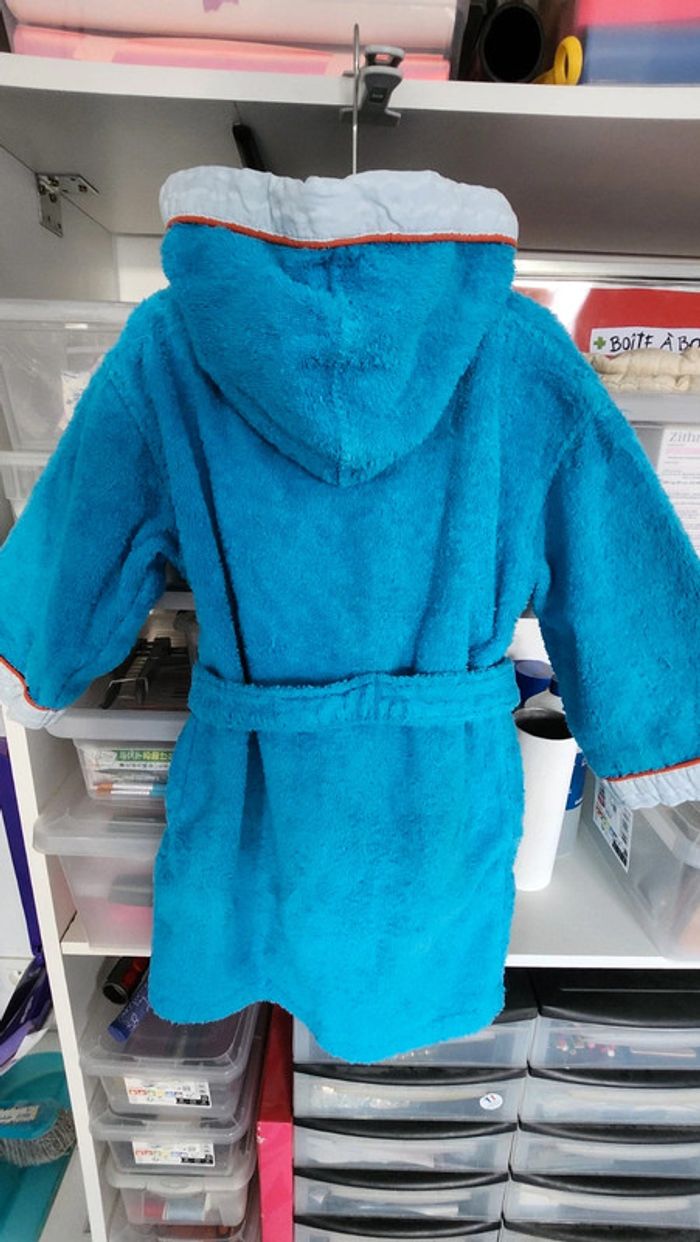 Peignoir de bain à capuche carré blanc 4 ans - photo numéro 2
