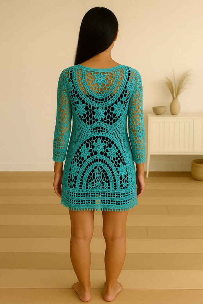 Robe de plage en crochet tricot dentelle - photo numéro 2