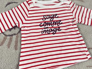 Tee-shirts manches longues rayures rouge mixte