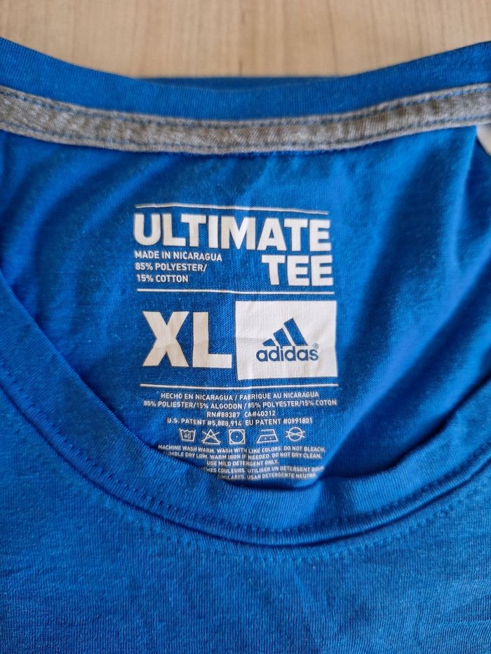 T-shirt taille XL marque Adidas couleur bleu - photo numéro 4