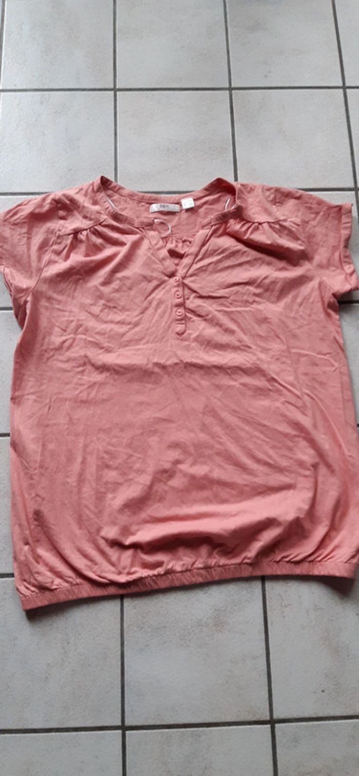 Tee-shirt rose pêche Bon Prix - photo numéro 2