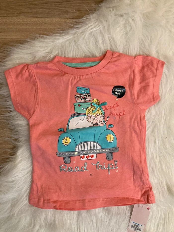 Ensemble 2 pièces Peach tout neuf avec étiquette primark fille 12/18mois 80cm - photo numéro 3