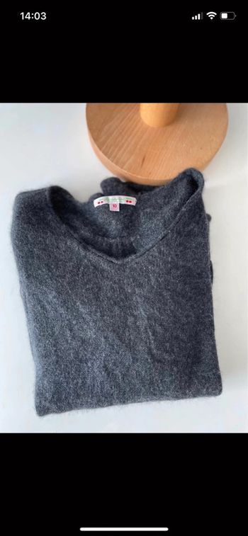 Pull gris cachemire fille