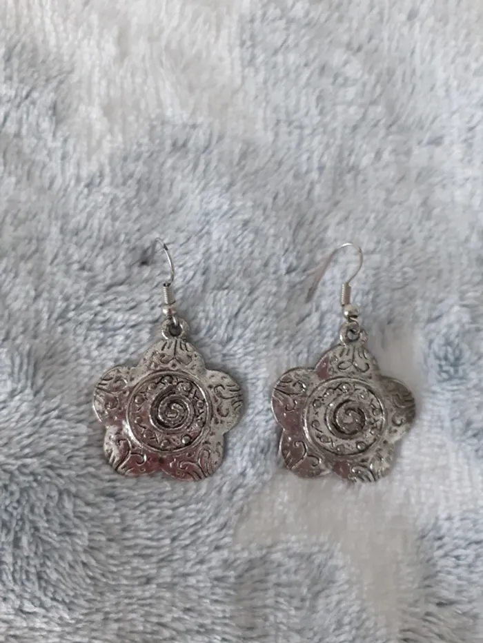 Boucles d'oreilles argentées
