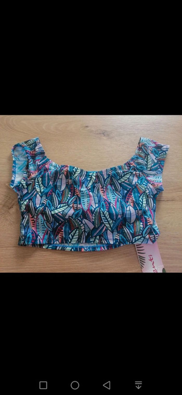 Haut de maillot de bain / croc top bleu / turquoise Taille 38 - photo numéro 9