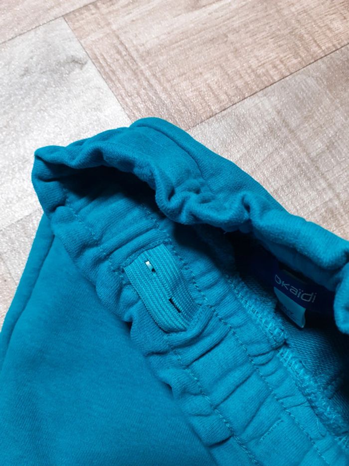 Pantalon de jogging fille vert turquoise 4 ans - photo numéro 5