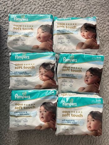 6 paquets de lingettes Pampers 6x3x48