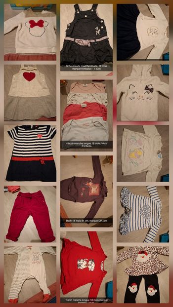 Lot 54 vetements 18 mois
