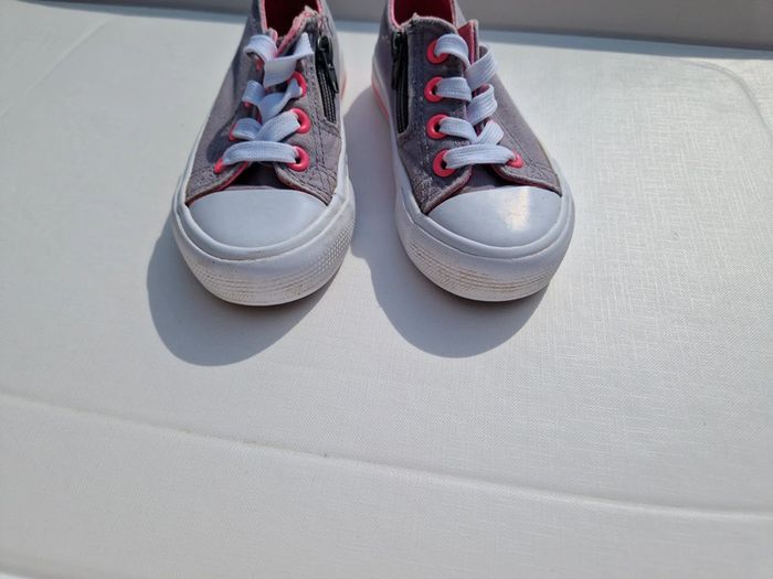 💞 Tennis en toile grise et rose 💞 - photo numéro 5