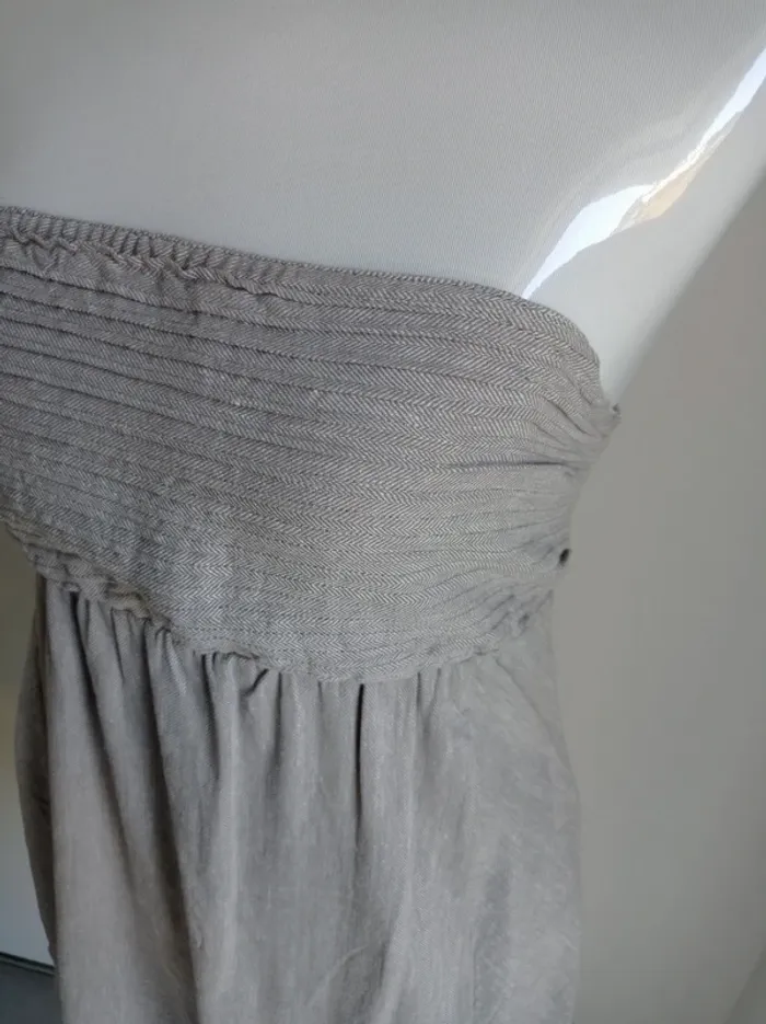 Robe chinée gris taupe blanc se porte avec bretelles ou sans en bustier T.34 EDC - photo numéro 5