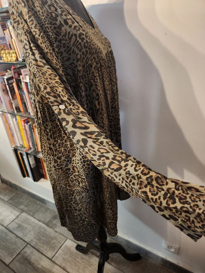 Robe kaki made in italy taille unique manches retournables - photo numéro 3