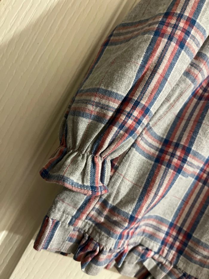 ZY 6/7 ans - chemise tunique bleu carreaux - photo numéro 3