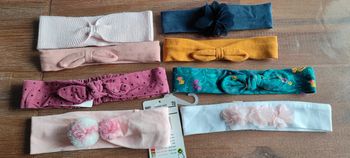 Lot de 8 bandeaux élastiques bébé fille