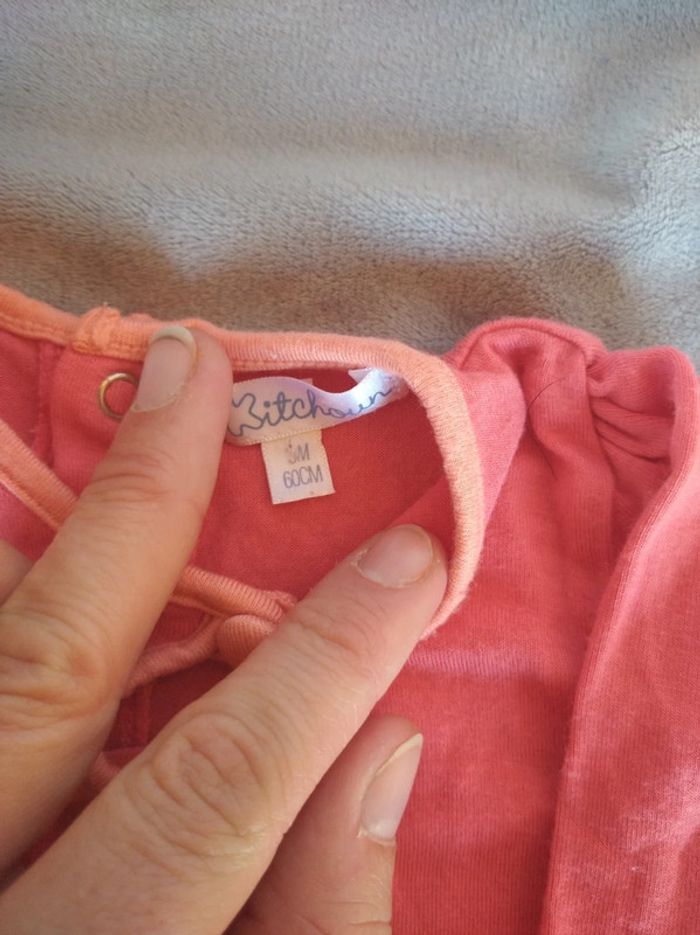 Tee shirt chemise manches longues Fille 3 mois Pomme Love Apple Kitchoun - photo numéro 6