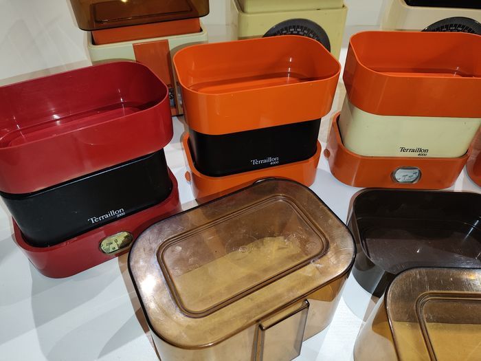 Balances de Cuisine Terraillon 5000 4000 3000 2000 Vintage Retro 70 80 1976 Orange Rouge Noir Bois Collection - photo numéro 10