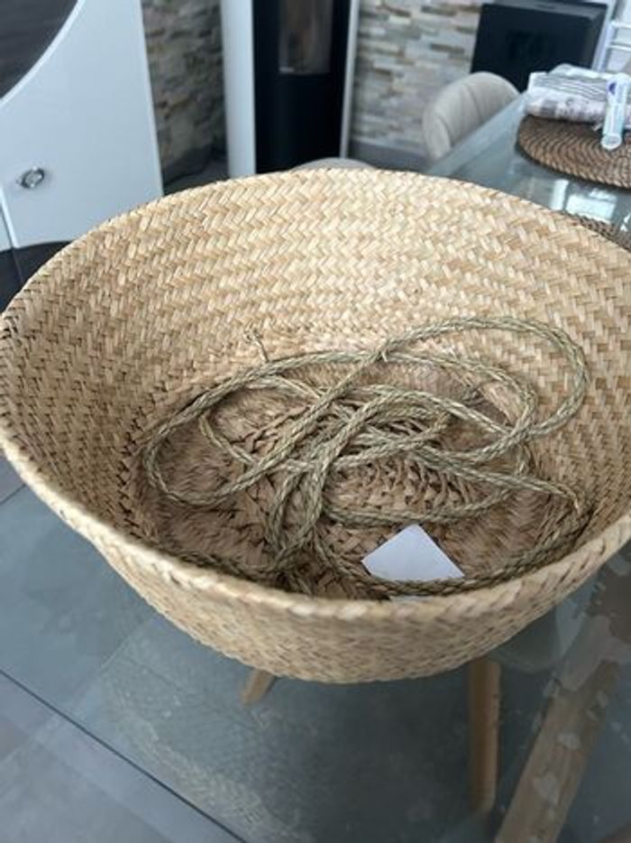 jardinières en jonc tissé à la main Ø35 x 32 cm - photo numéro 3