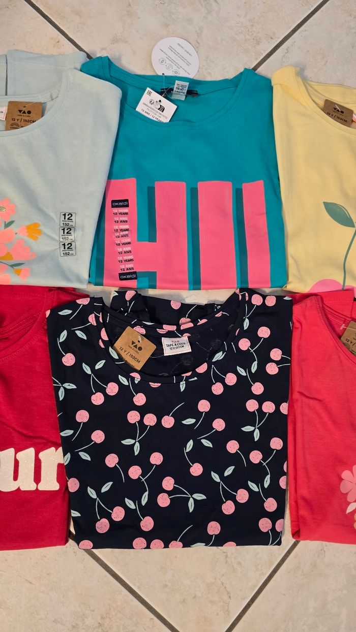 Neufs (non portés) lot teeshirts mc 12 ans fille - photo numéro 3
