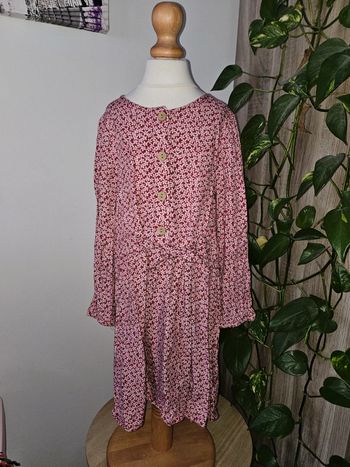 Robe bordeaux à fleurs H&M 6/7 ans
