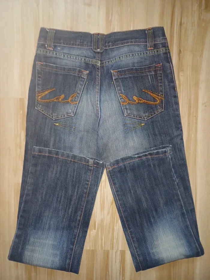 Joli pantan jeans droit délavé 12 ans - photo numéro 7
