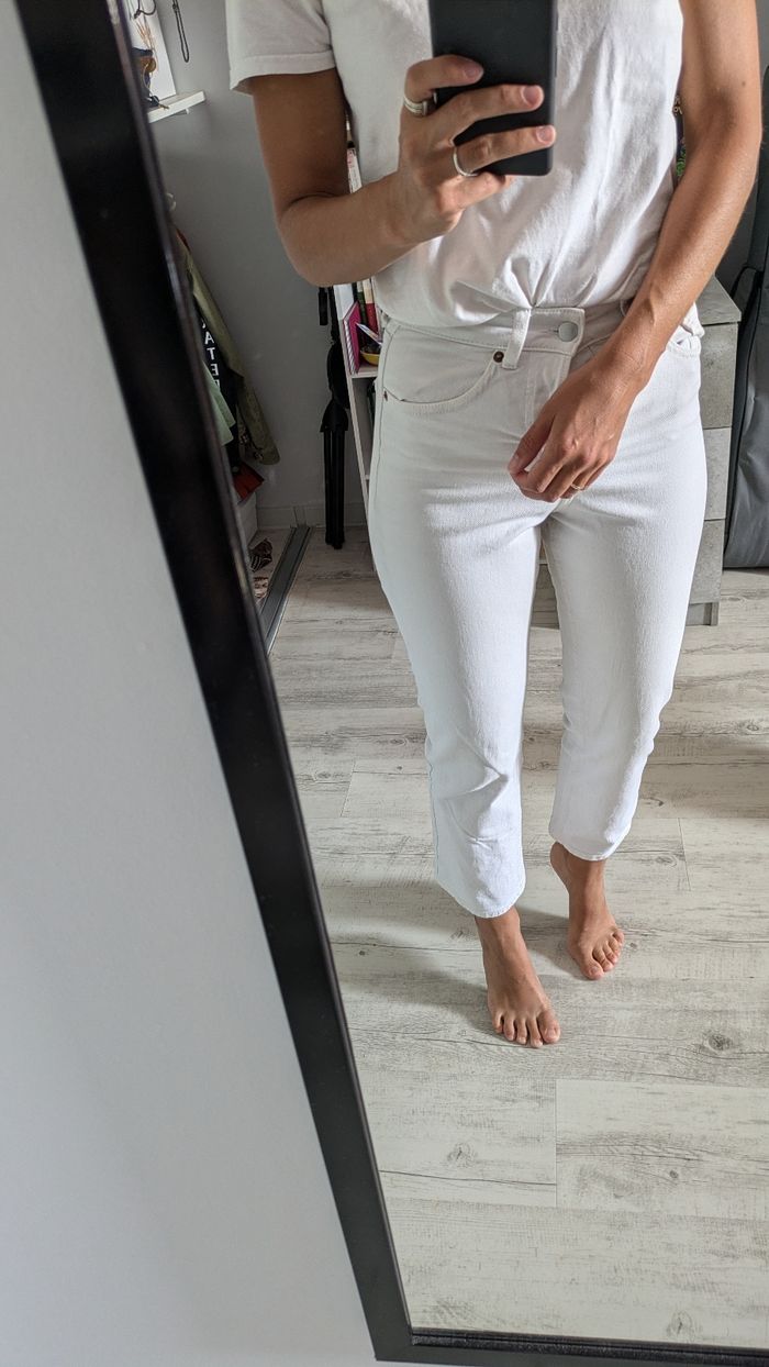 Denim blanc taille haute - photo numéro 3
