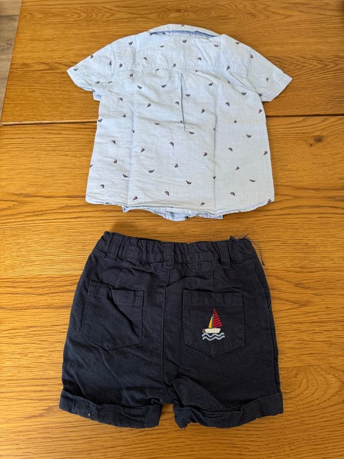 Ensemble short chemise Orchestra 9 mois bébé garçon très bon état - photo numéro 2
