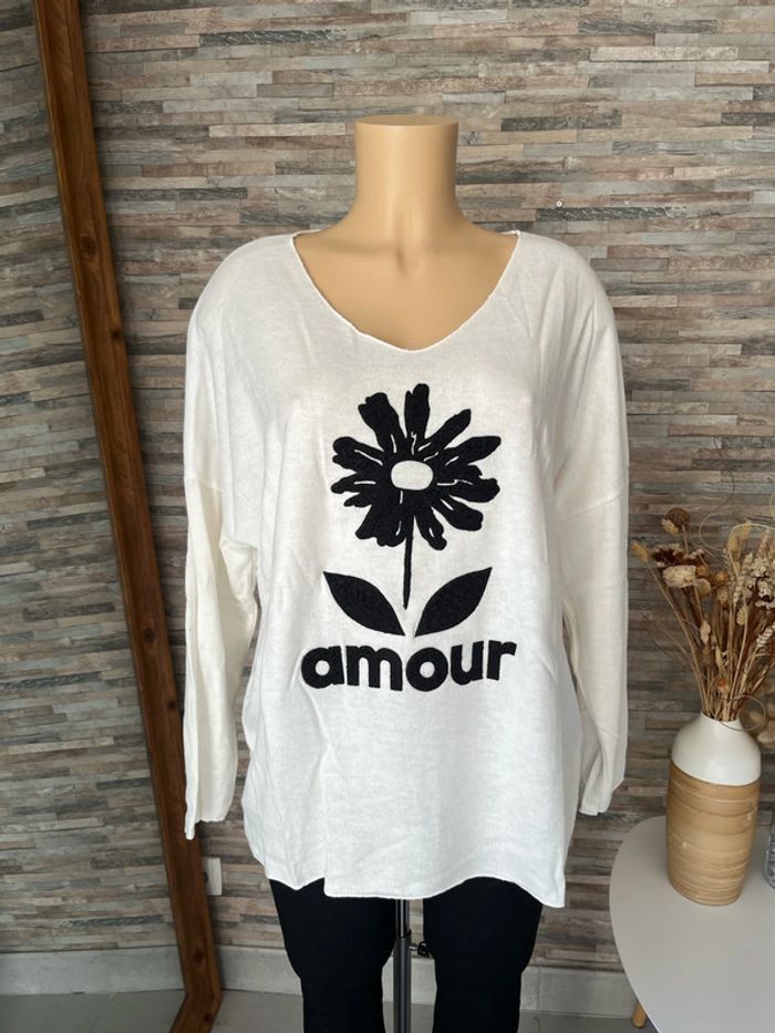 Pull léger amour fleur