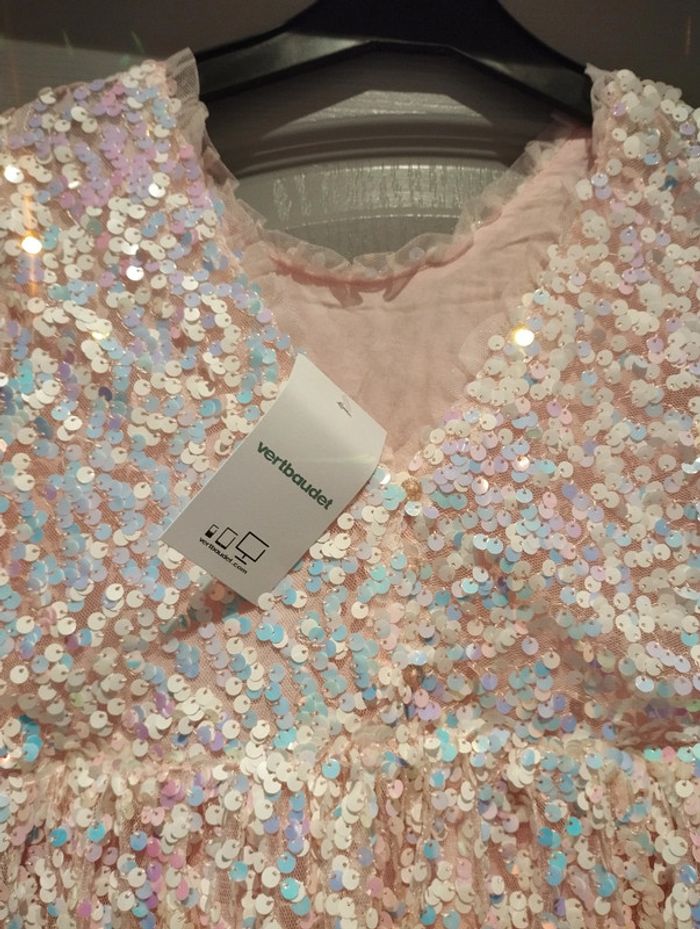 Magnifique robe a sequins Vertbaudet taille 12 ans neuve avec étiquette - photo numéro 2