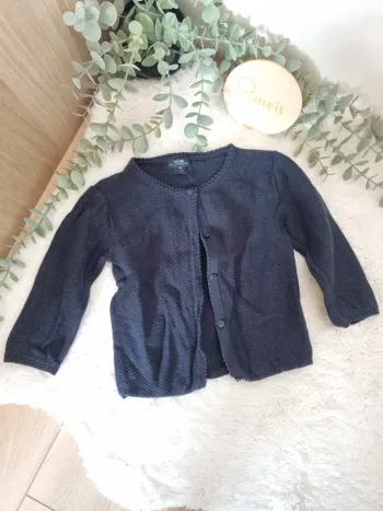 Gilet bleu marine fine maille 9M