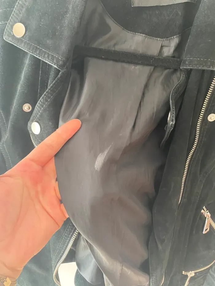 Veste perfecto en daim véritable - photo numéro 7